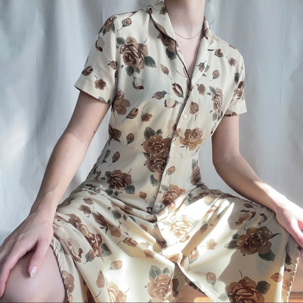 90s NY&CO floral button up dress
